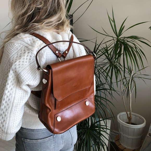 Zara Handbags - Zara leather backpack NWOT